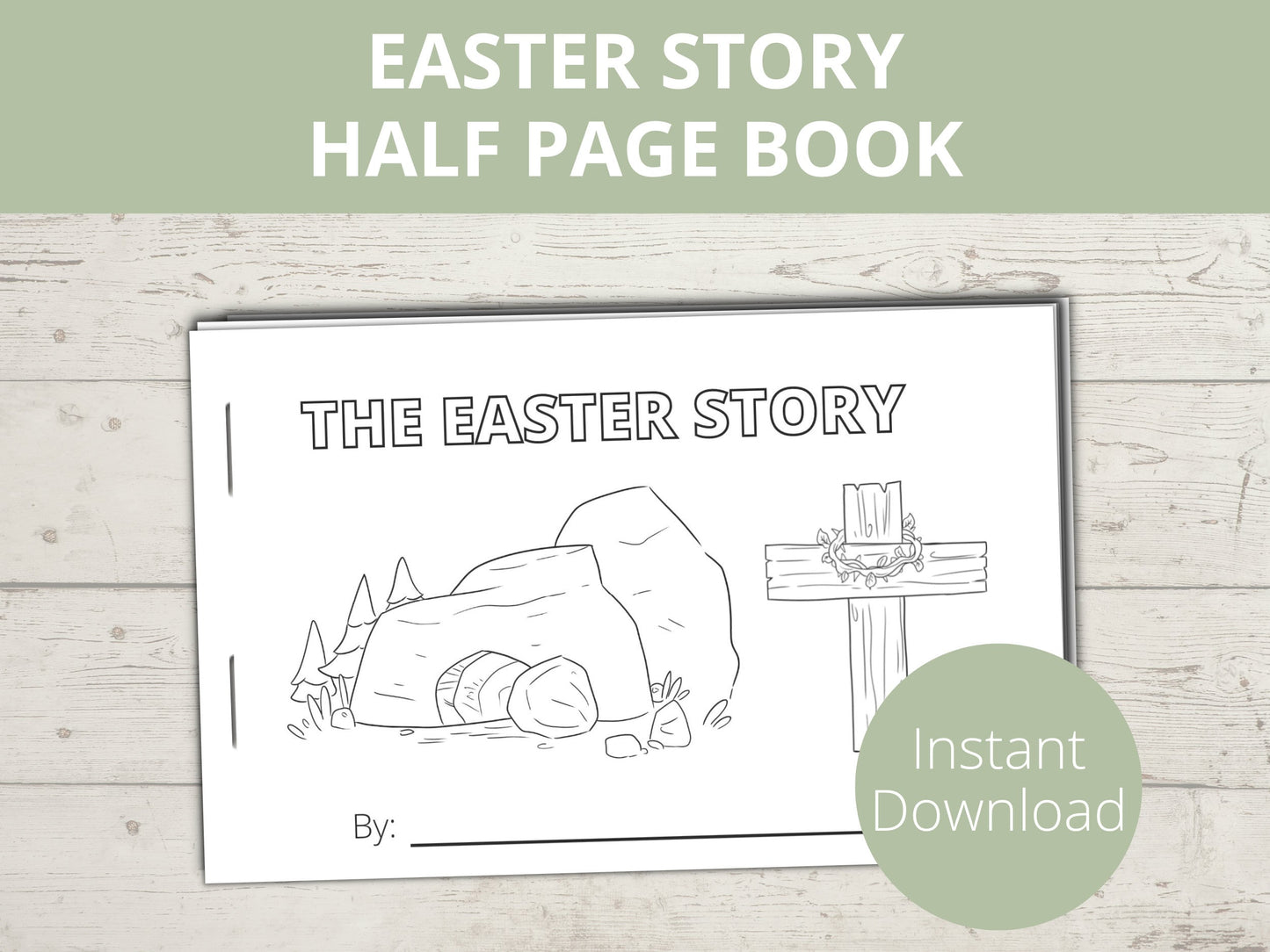 Easter Story Printable Half Page Book