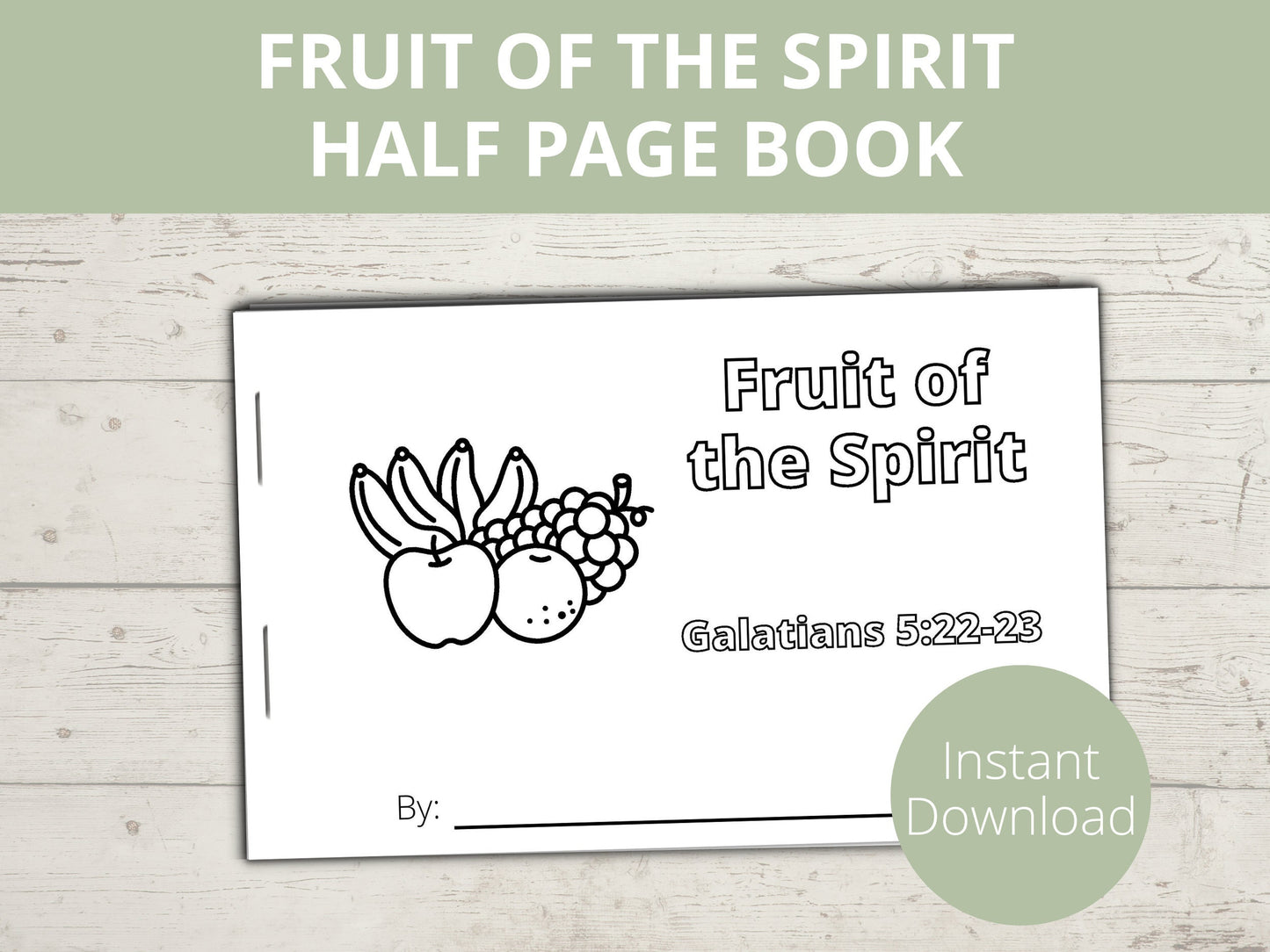 Fruit of the Spirit Printable Half Page Book