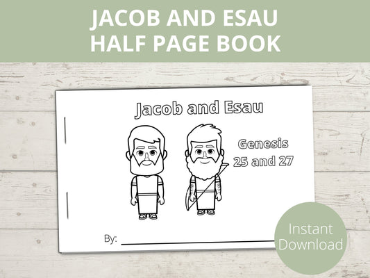 Jacob and Esau Printable Half Page Book