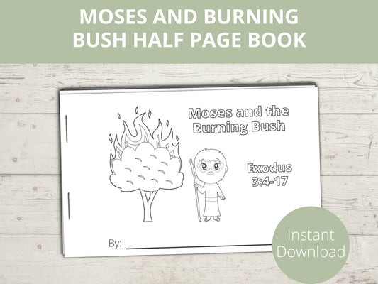 Moses and the Burning Bush Printable Half Page Book