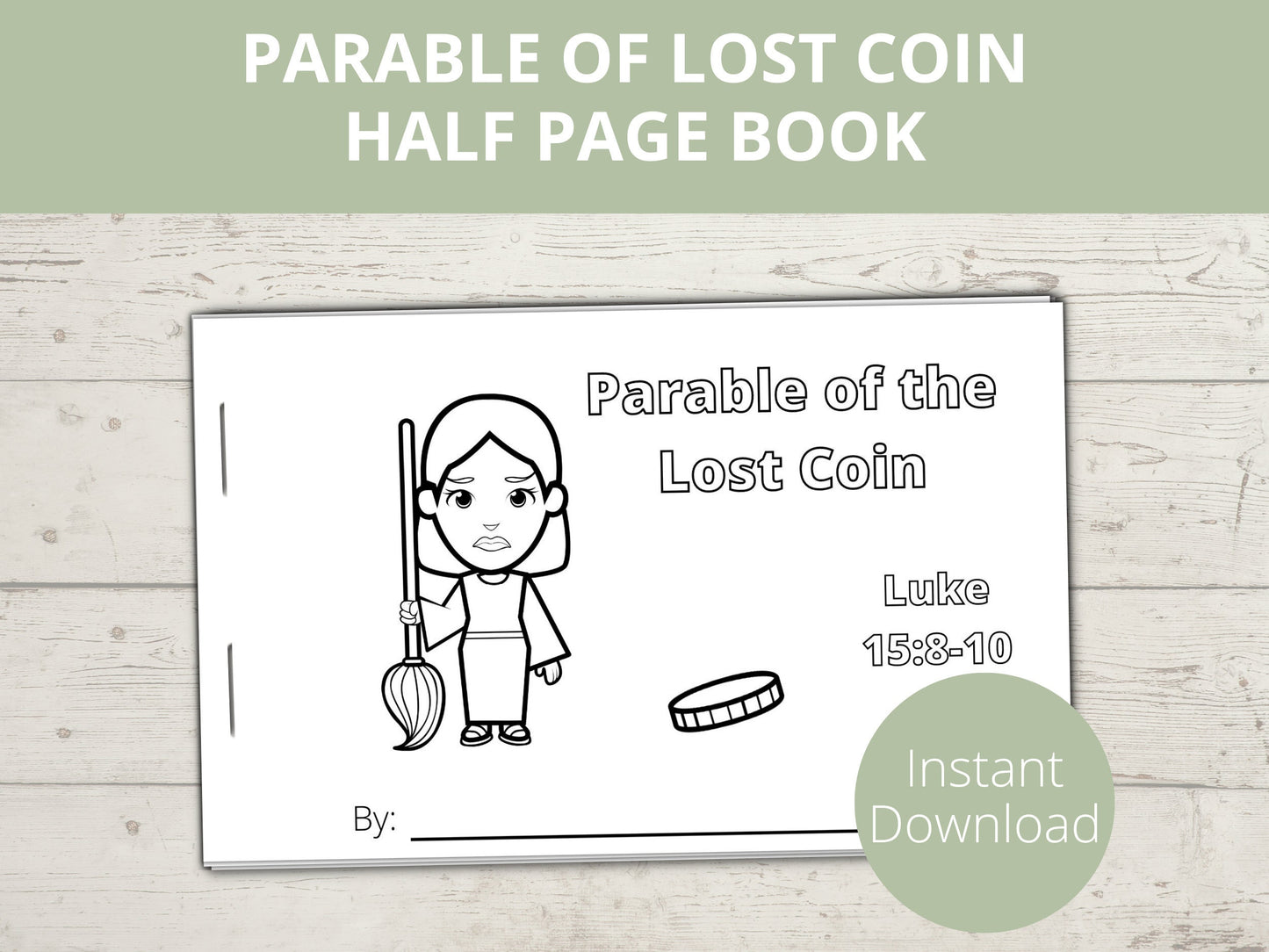 Parable of Lost Coin Printable Half Page Book