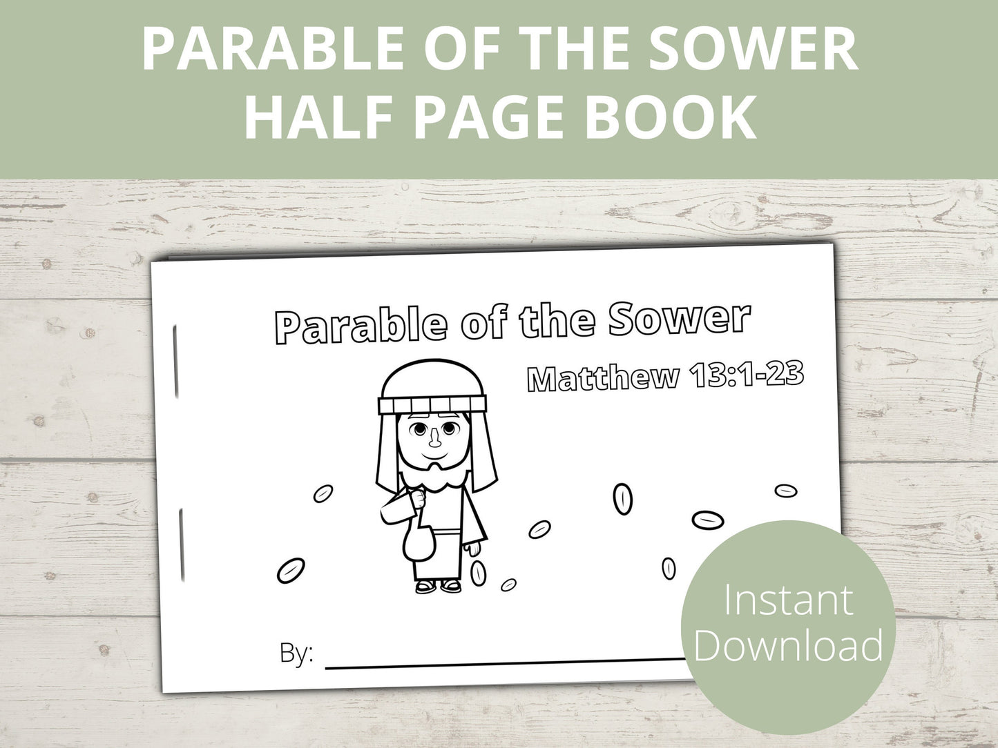 Parable of the Sower Printable Half Page Book