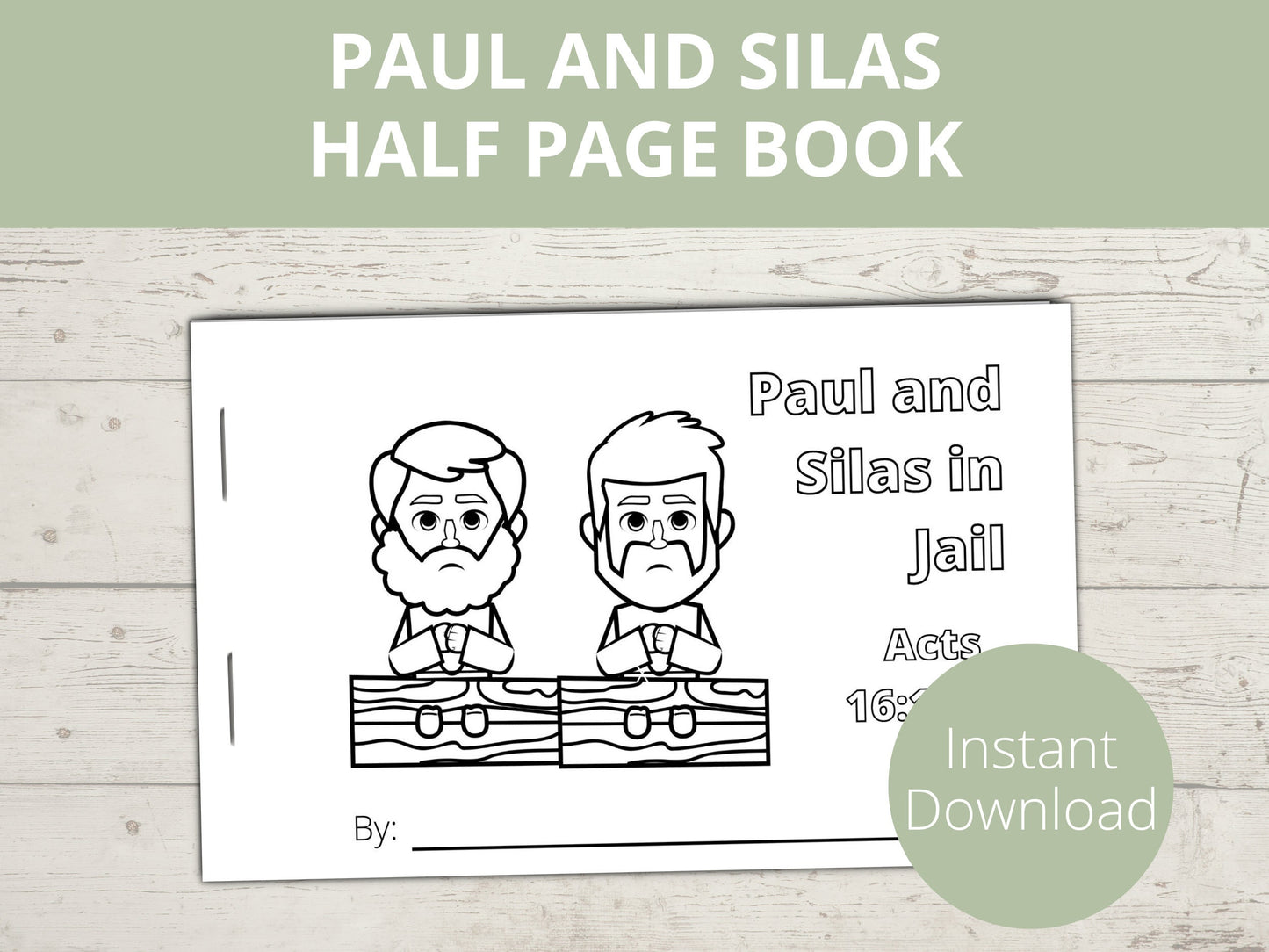 Paul and Silas Printable Half Page Book