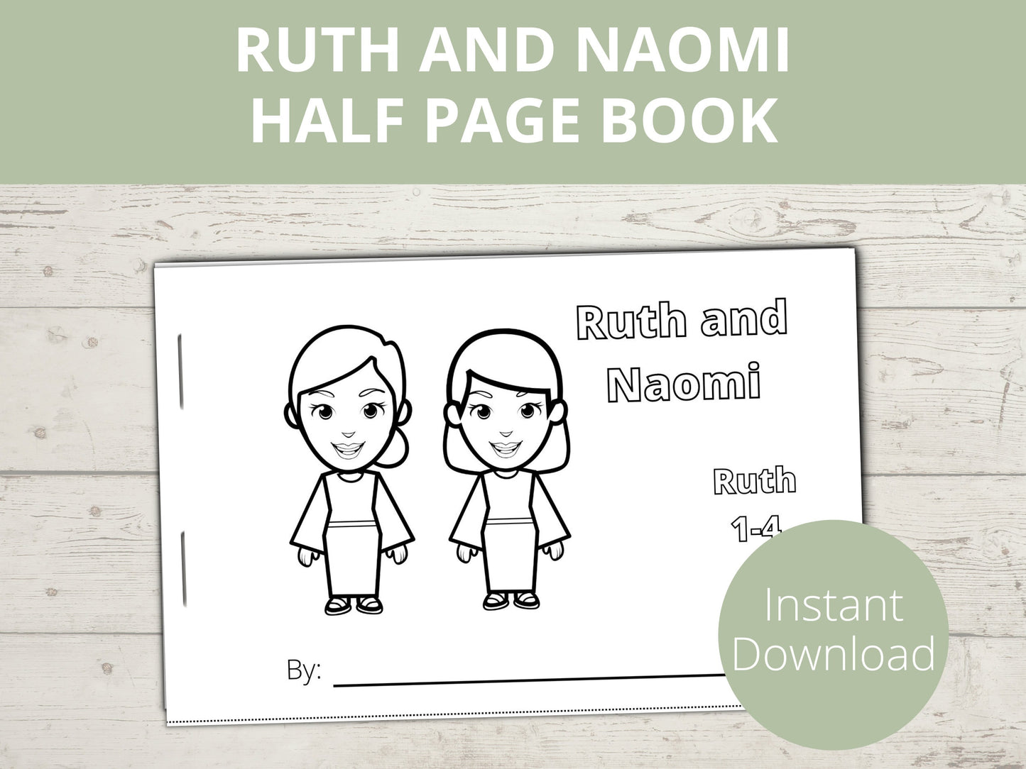 Ruth and Naomi Printable Half Page Book