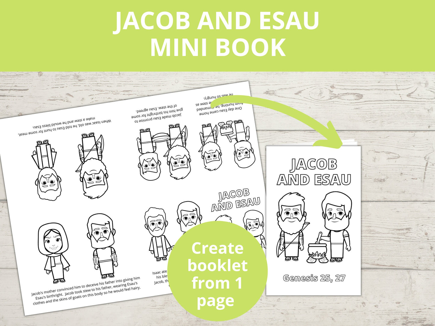 Jacob and Esau Printable Mini book