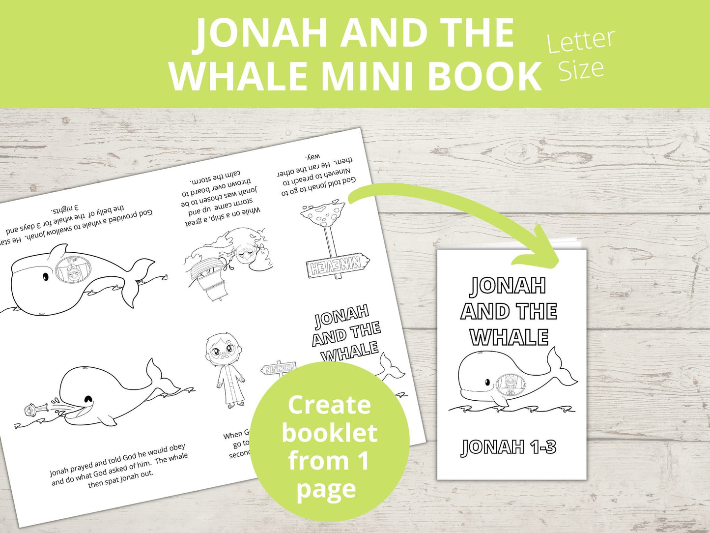 Jonah and the Whale Printable Mini Book