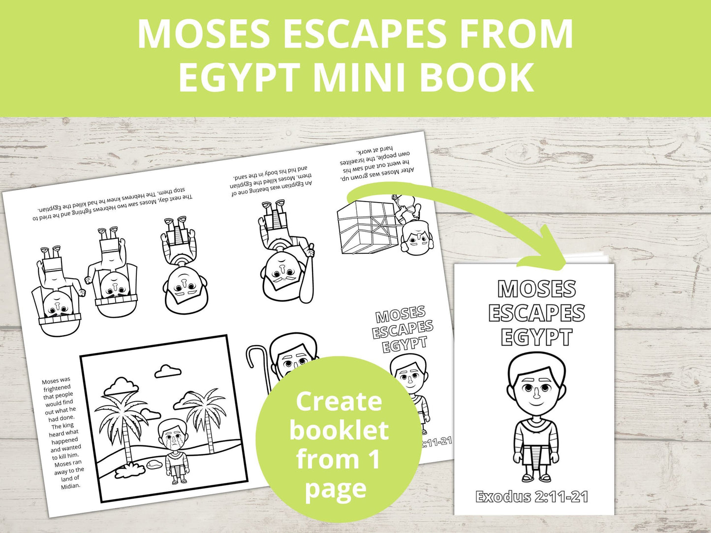 Moses Escapes from Egypt Printable Mini Book