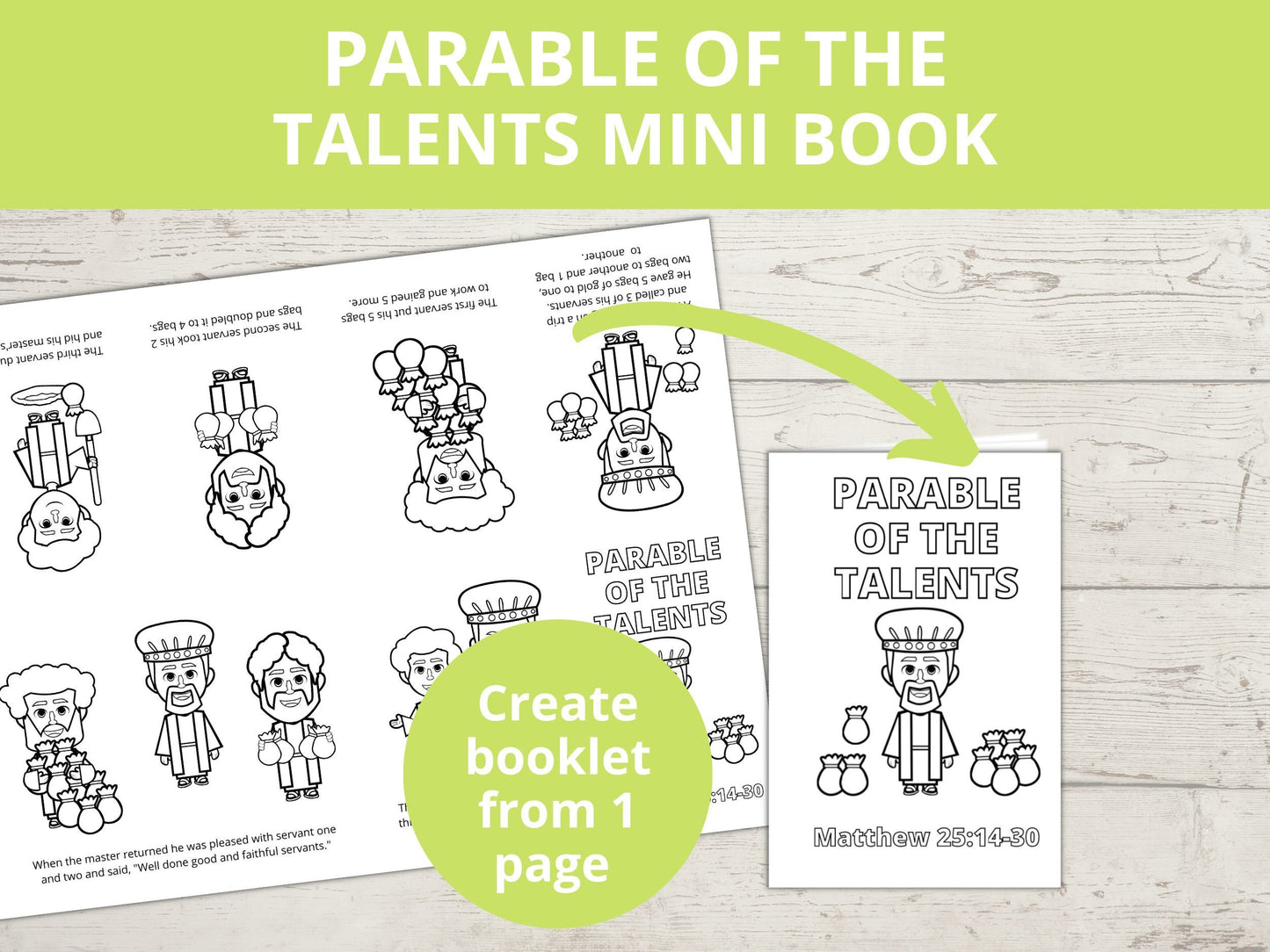 Parable of the Talents Printable Mini Book