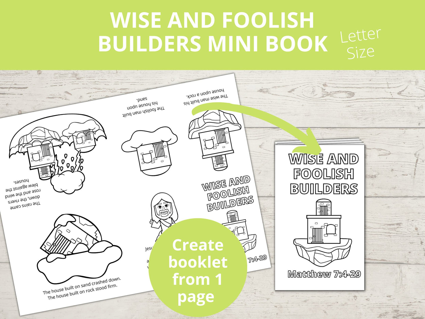 Wise and Foolish Builder Printable Mini Book