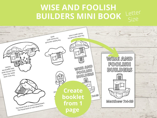 Wise and Foolish Builder Printable Mini Book