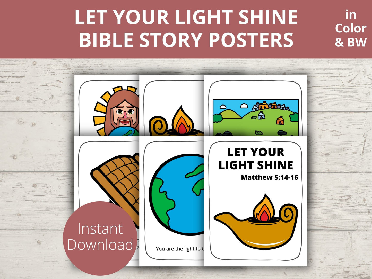 Let Your Light Shine Printable Posters and Coloring Pages