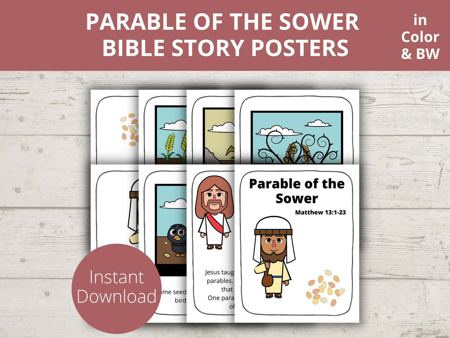 Parable of the Sower Printable Posters and Coloring Pages