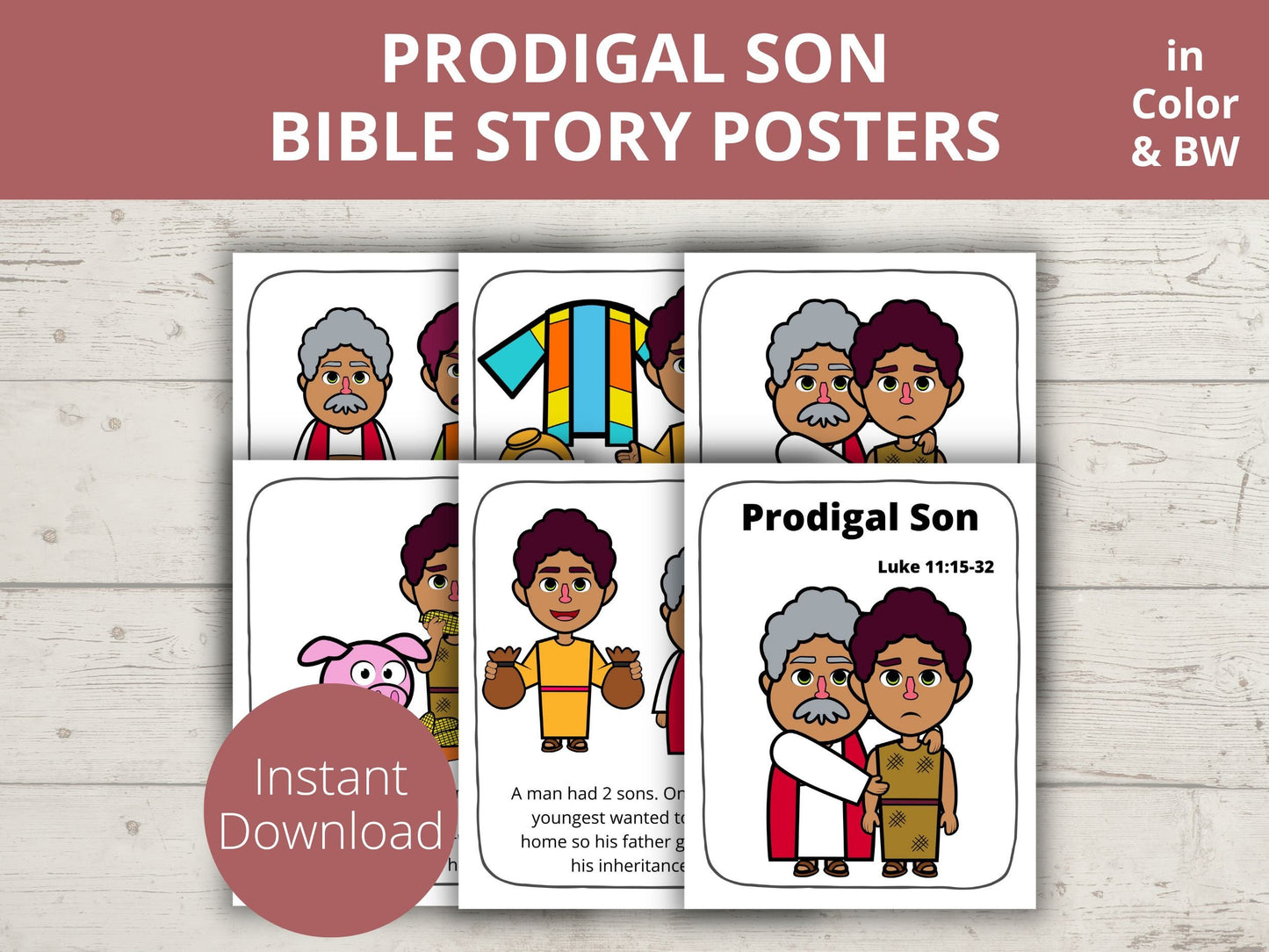 Prodigal Son Printable Posters and Coloring Pages