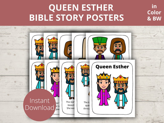 Queen Esther Printable Posters and Coloring Pages