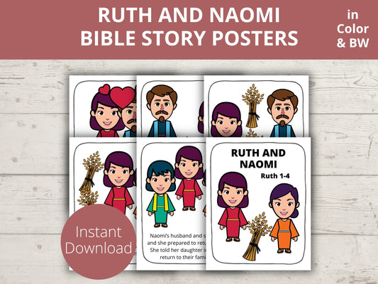 Ruth and Naomi Printable Posters and Coloring Pages