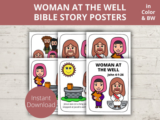 Woman at the Well Printable Posters and Coloring Pages