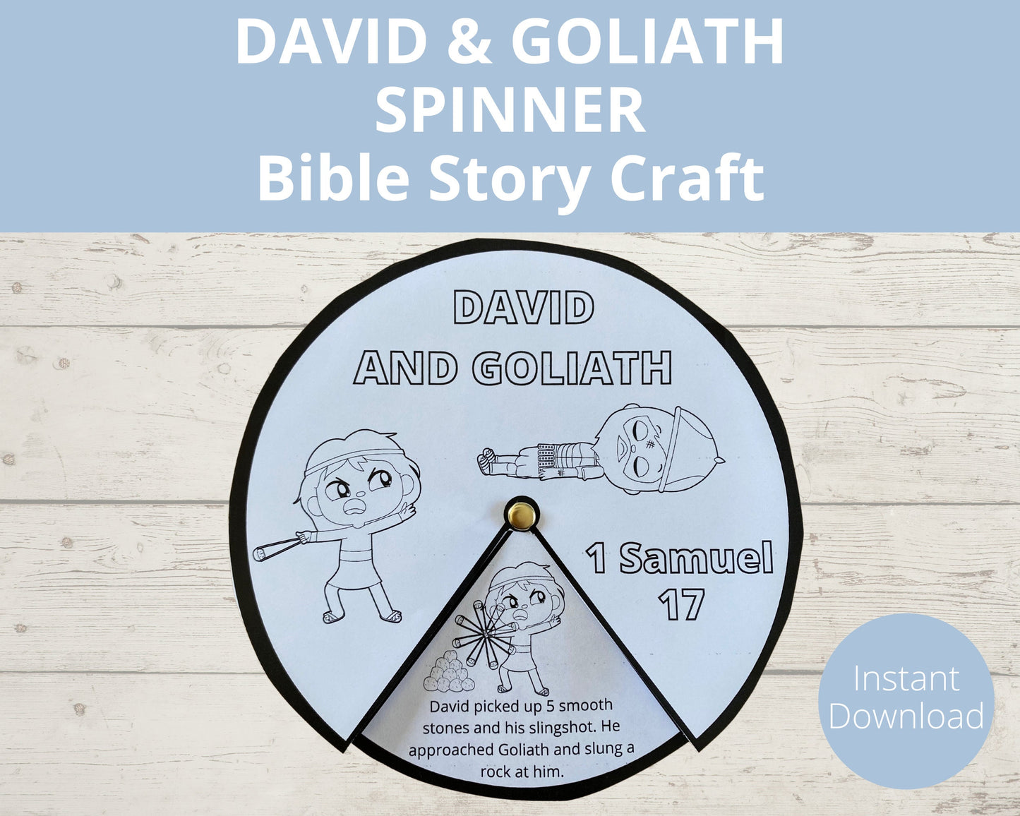 David and Goliath Printable Spinner