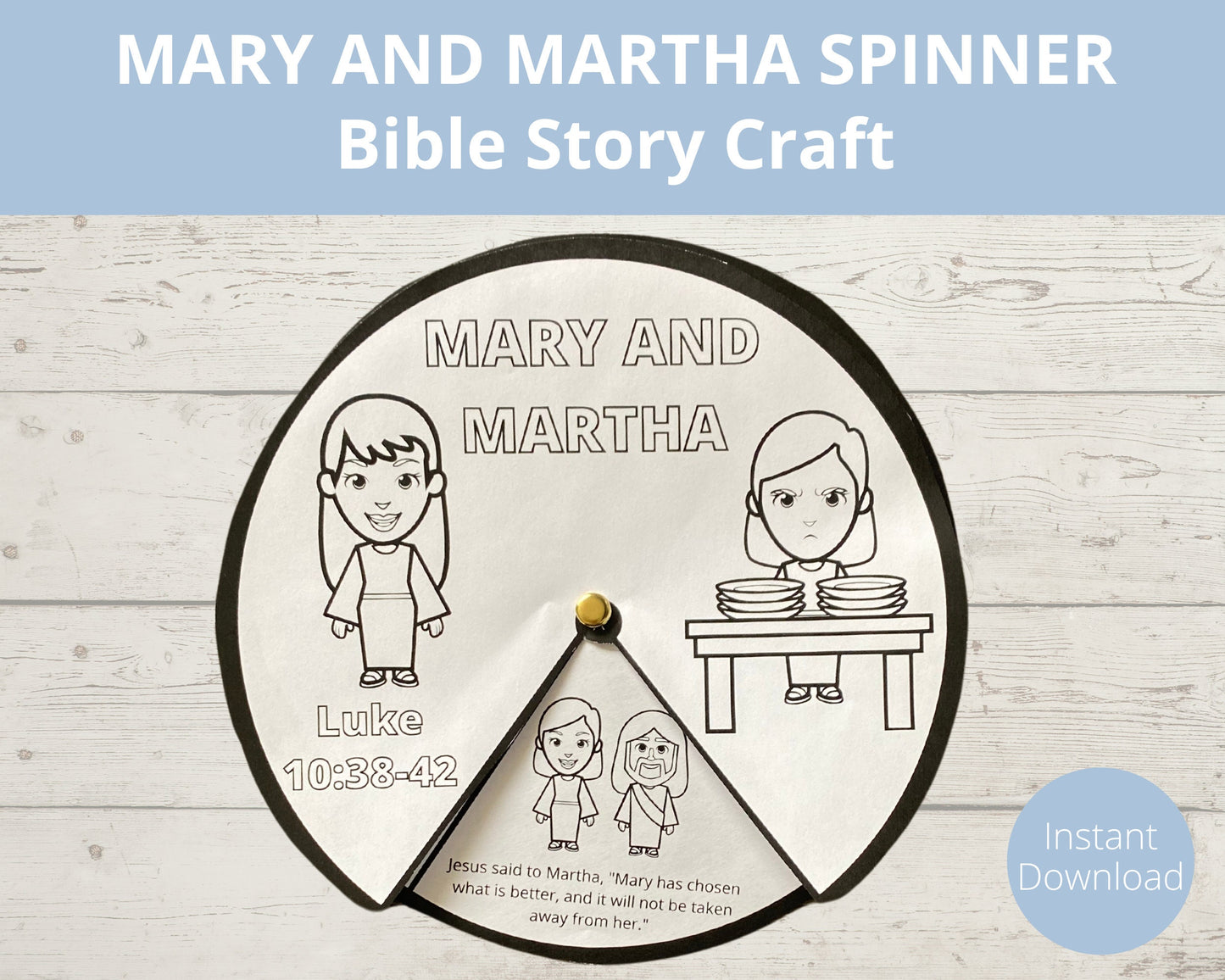 Mary and Martha Printable Spinner