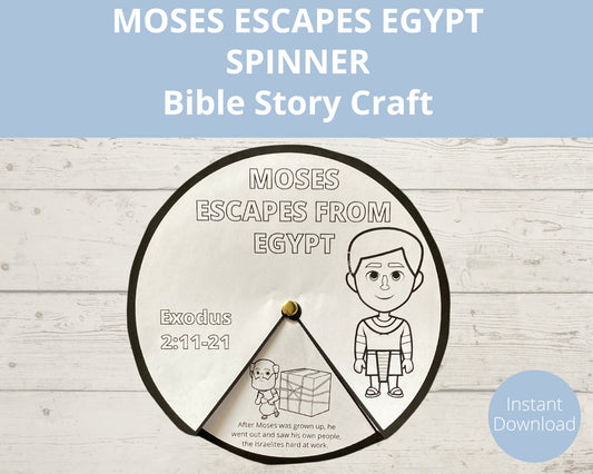 Moses Escapes Egypt Printable Spinner