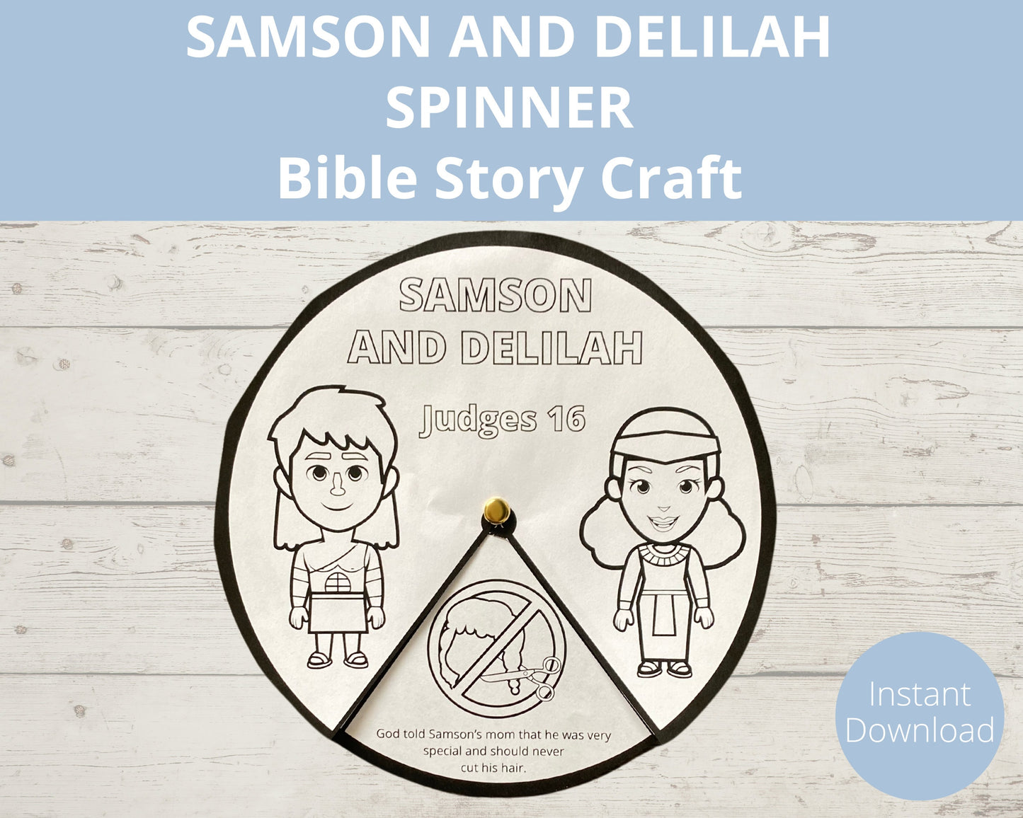 Samson and Delilah Printable Spinner