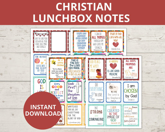 Christian Printable Lunchbox Notes for kids