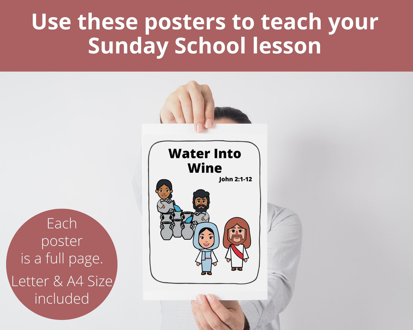 Jesus Turns Water into Wine Printable Posters and Coloring Pages