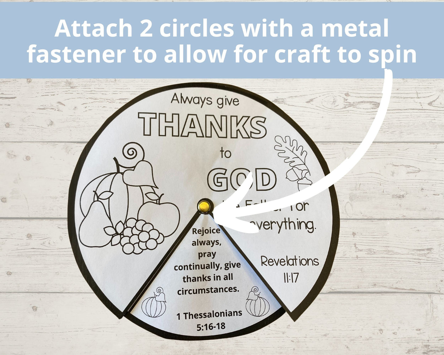 Give Thanks to the Lord Printable Spinner