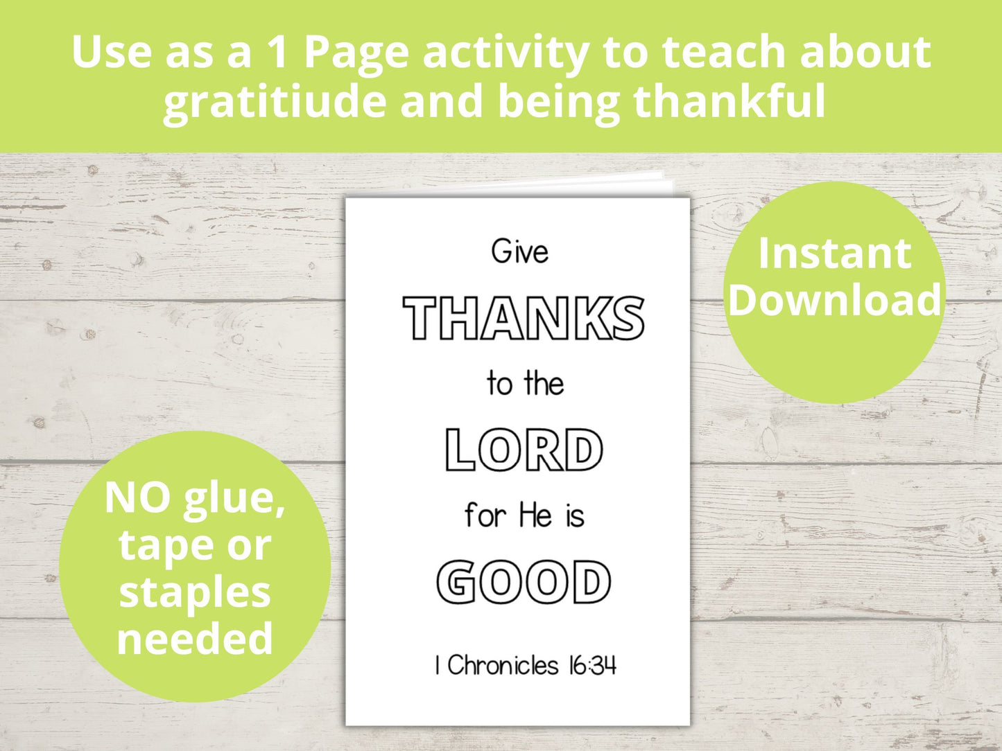 Give Thanks to the Lord Printable Mini Book