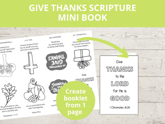 Give Thanks to the Lord Printable Mini Book