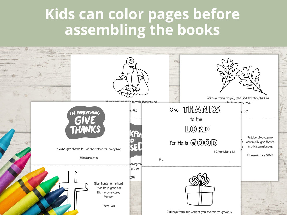 Give Thanks to the Lord Printable Half Page Book – Stored Up Treasure