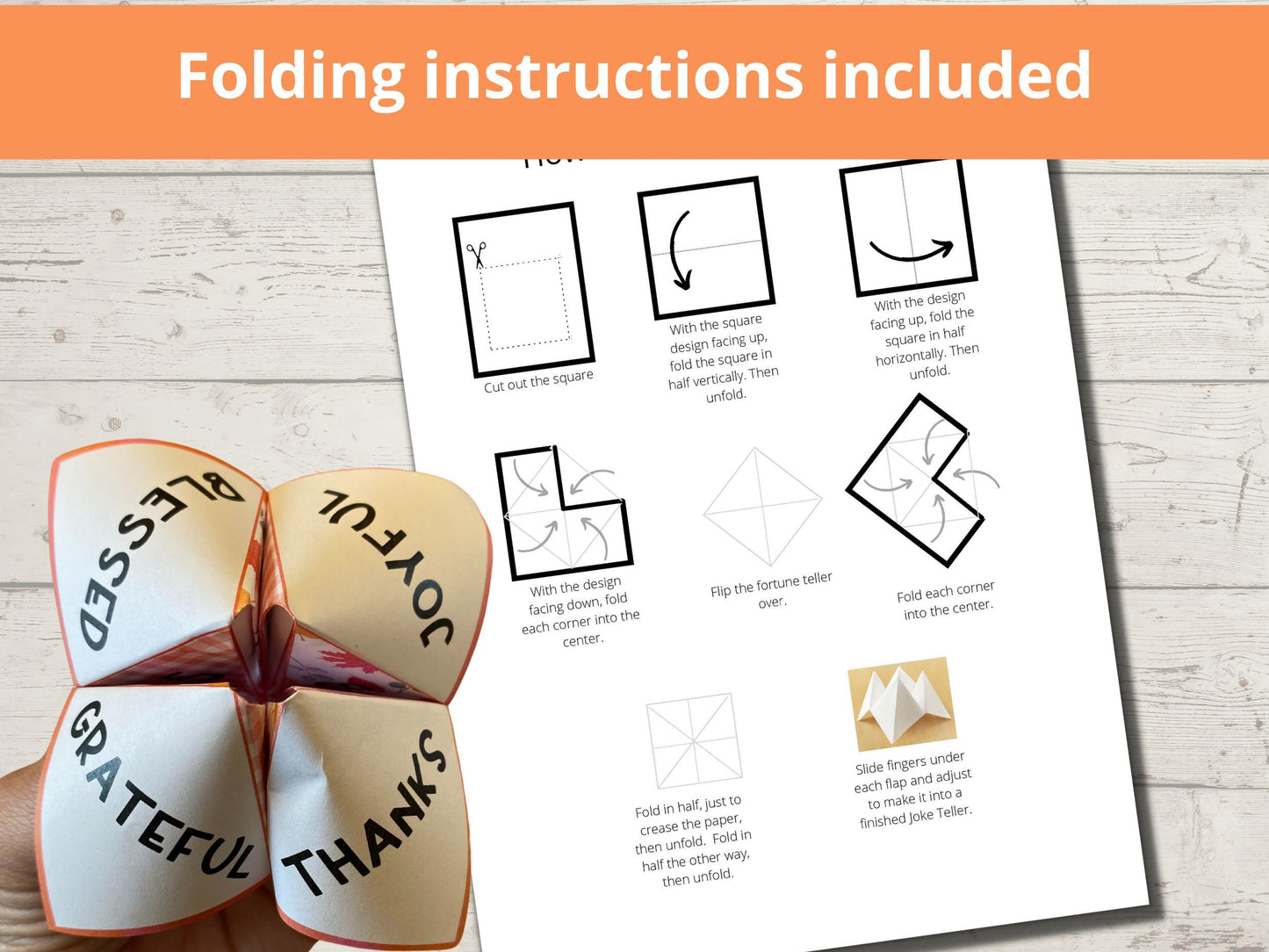 Give Thanks to the Lord Printable Cootie Catcher