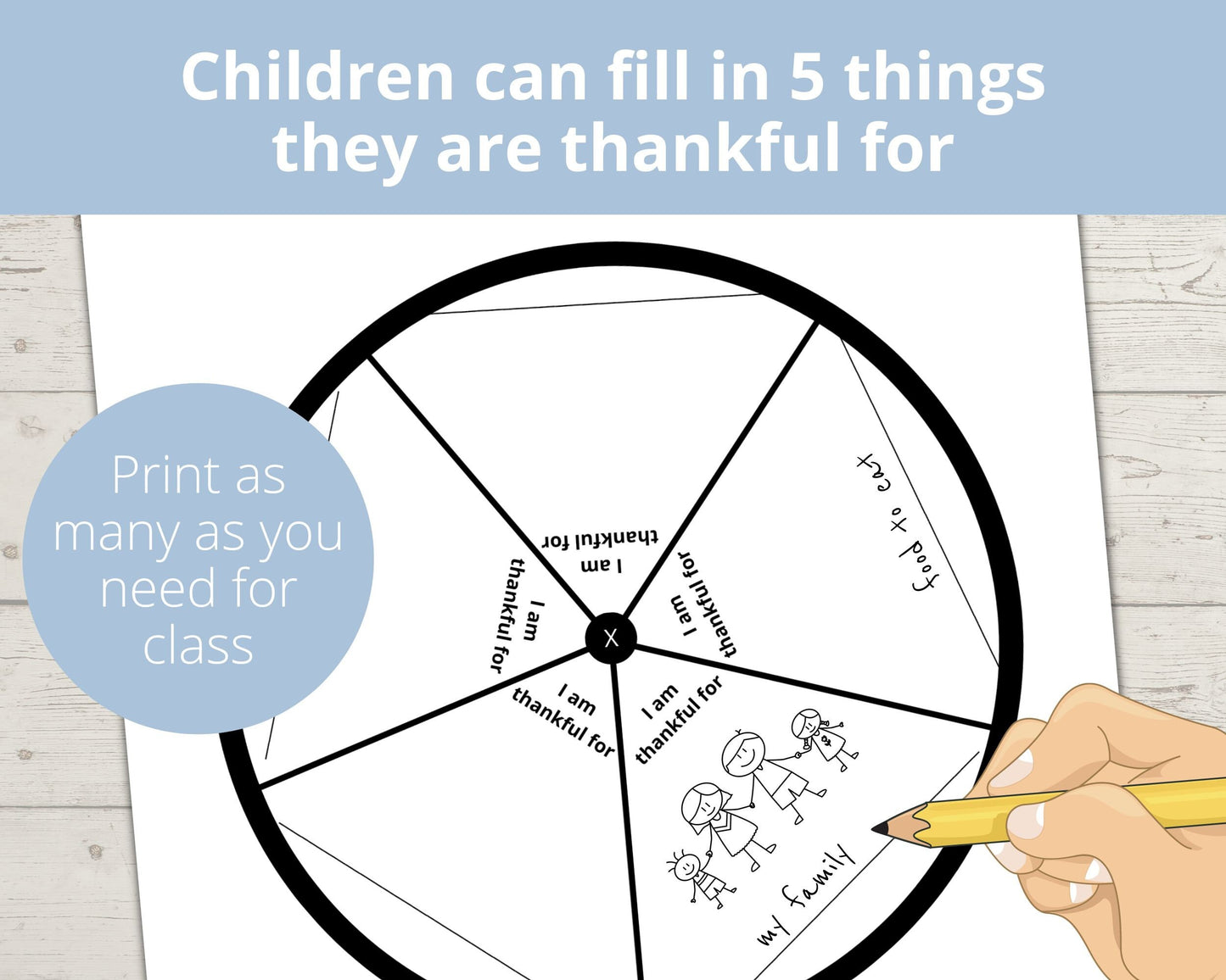 I am Thankful for Printable Spinner