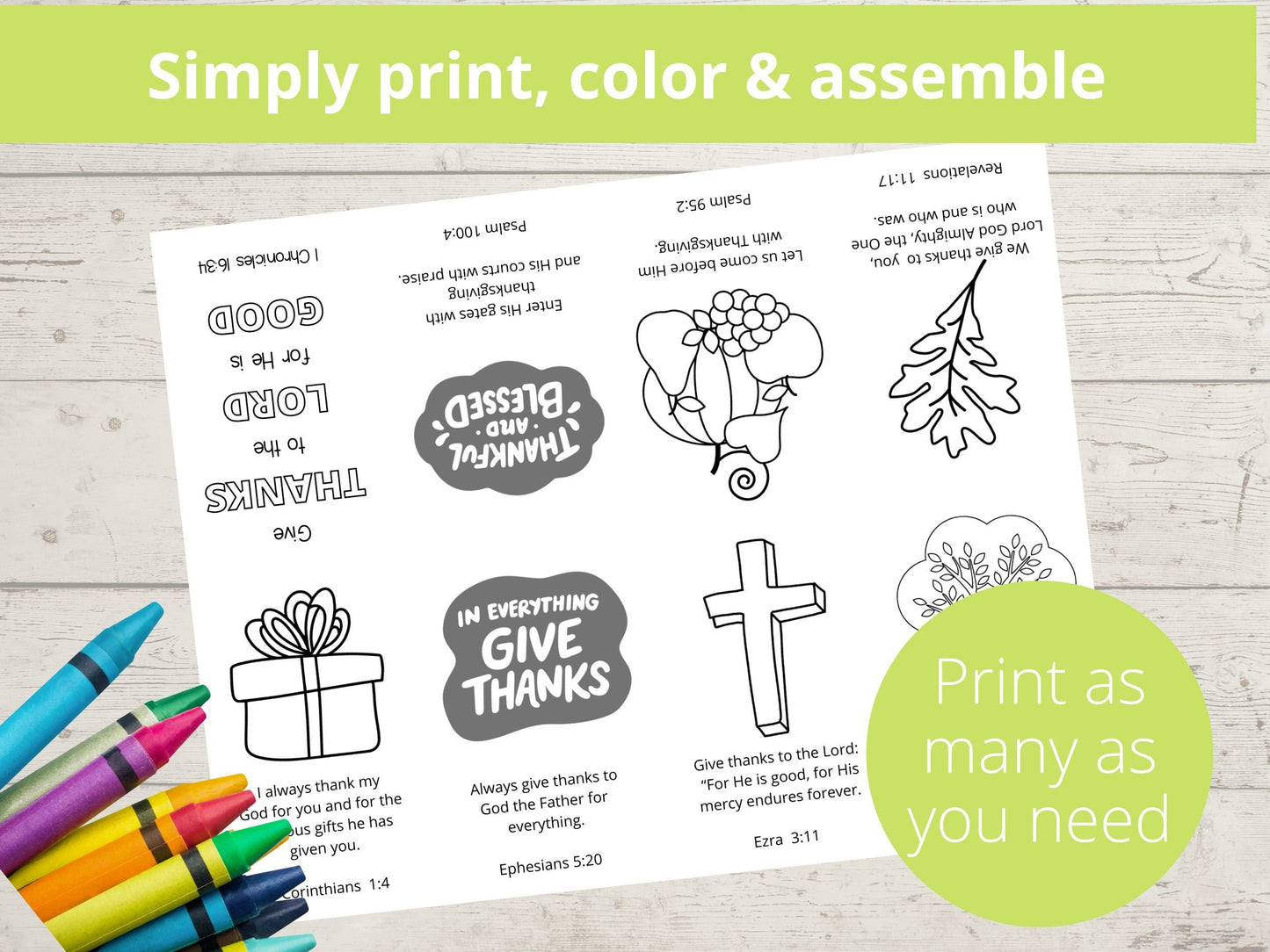 Give Thanks to the Lord Printable Mini Book