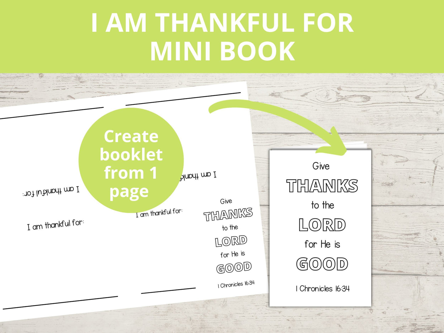 I am thankful for Printable Mini Book