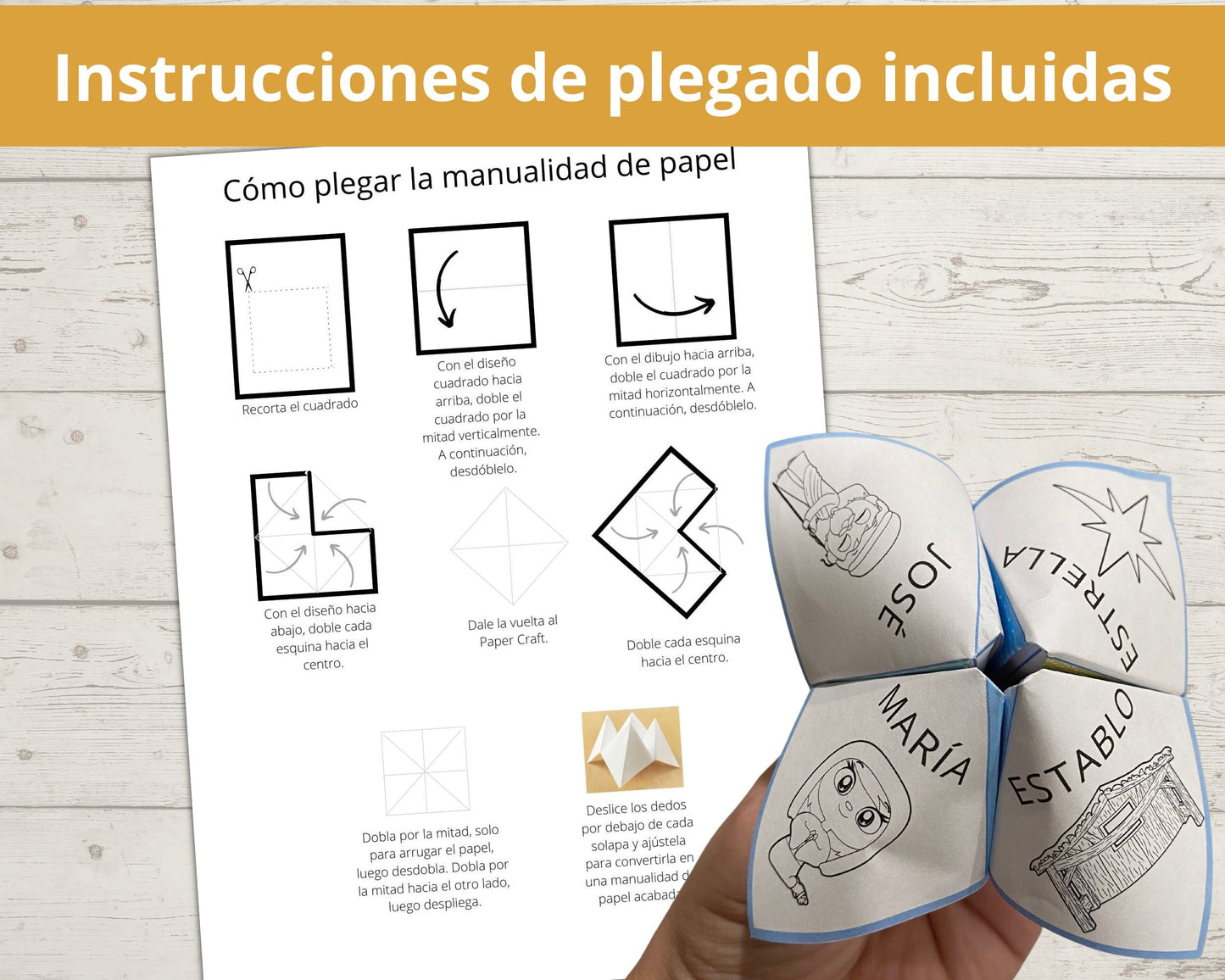 Spanish - Christmas Nativity Printable Cootie Catcher