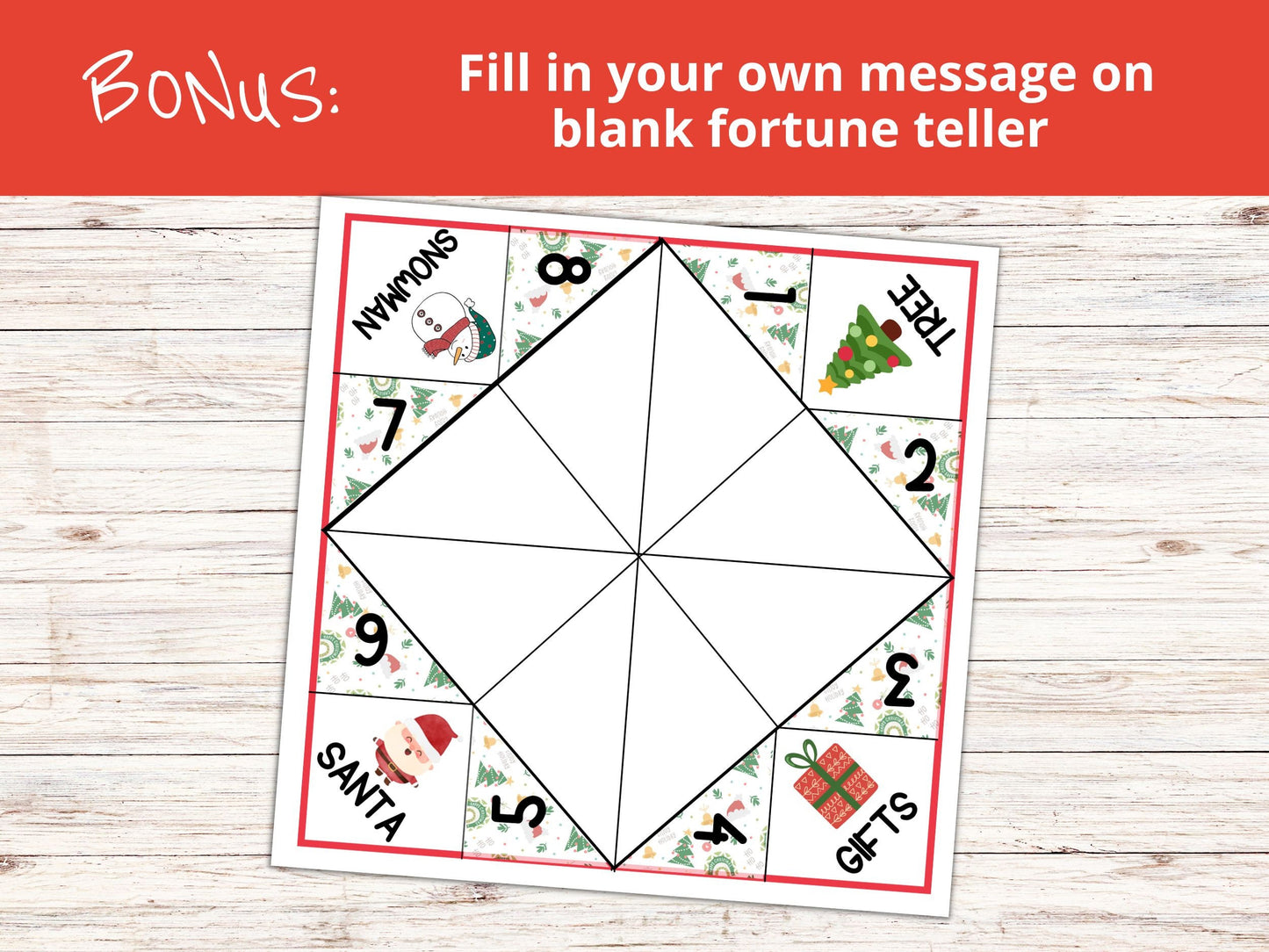 Christmas Printable Gratitude Cootie Catcher