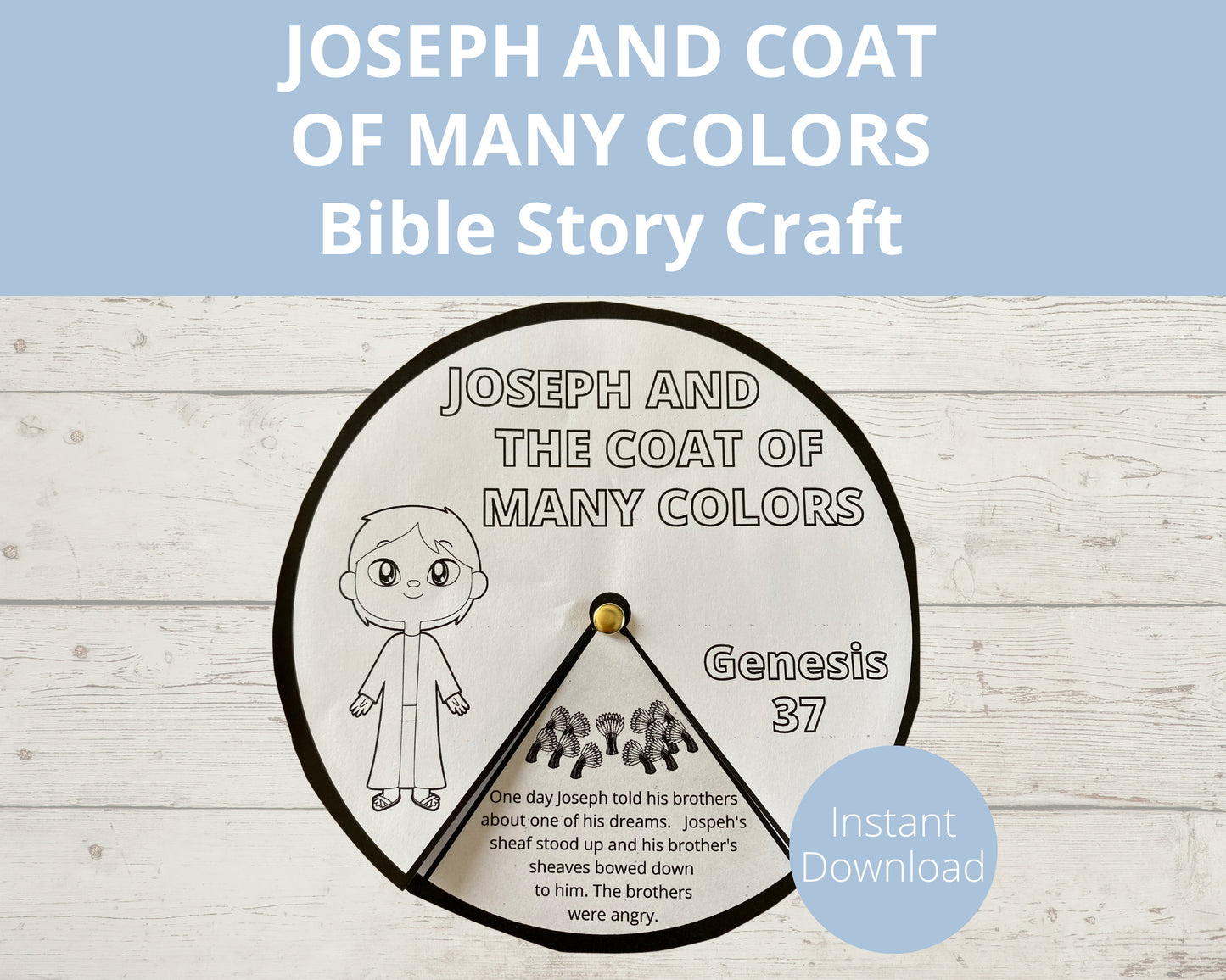 Joseph and Coat of Many Colors Printable Spinner