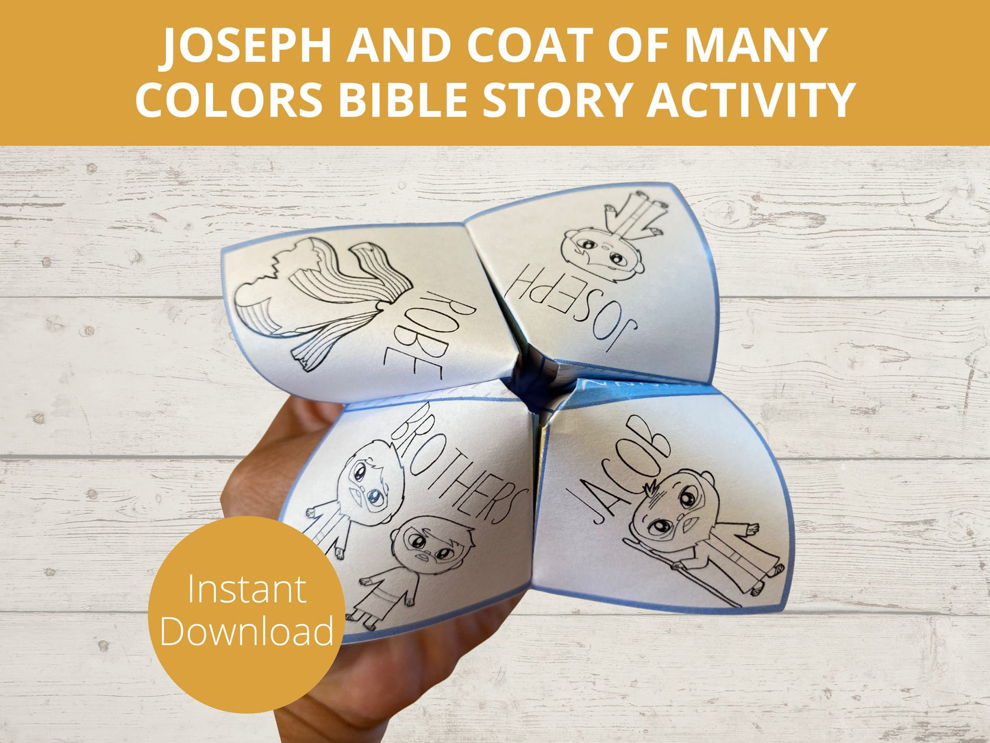 Joseph and Coat of Many Colors Printable Cootie Catcher