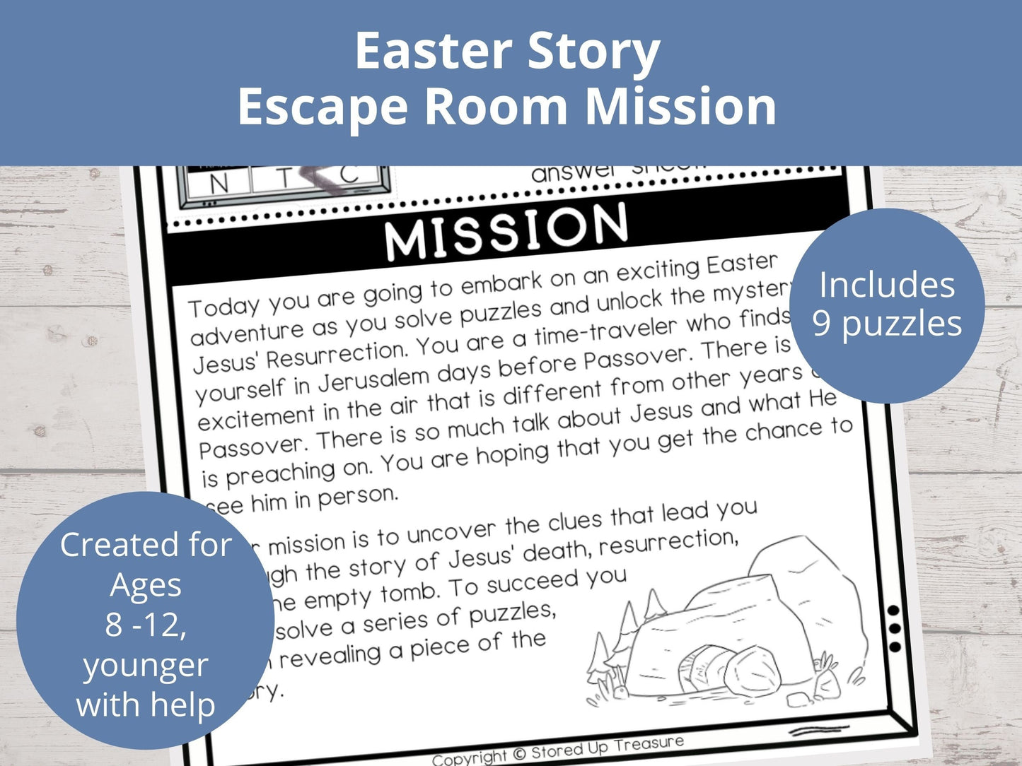 Easter Printable Escape Room for Kids - 9 puzzles