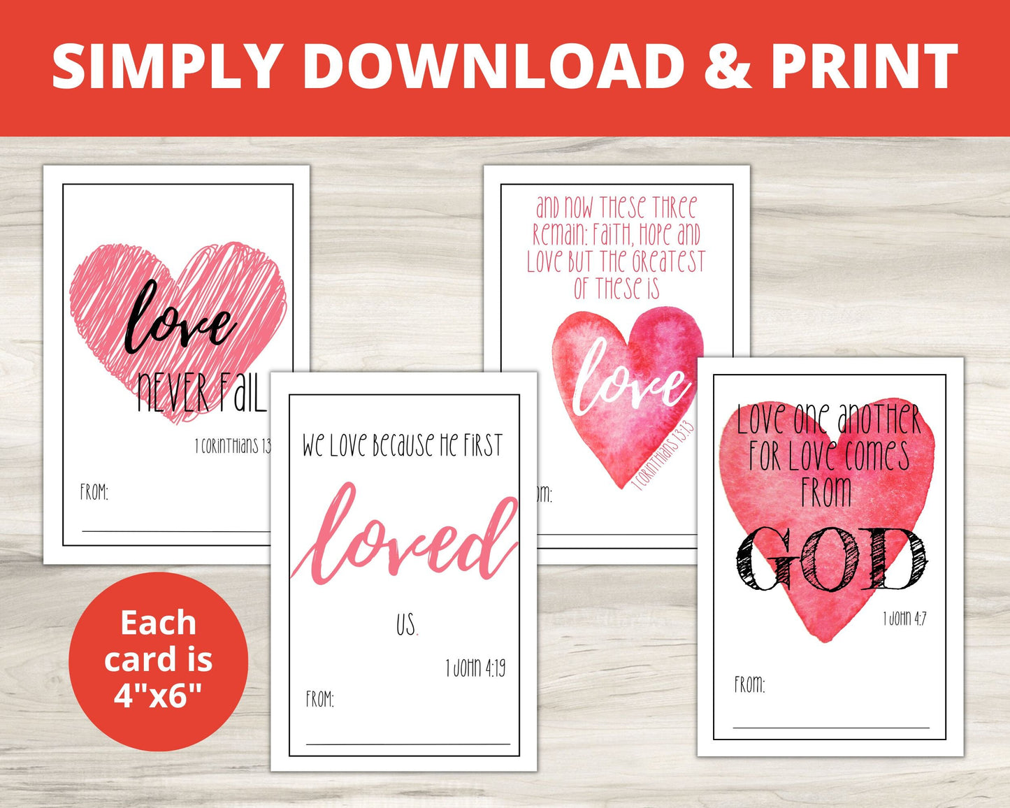 God is Love Printable Valentine Cards