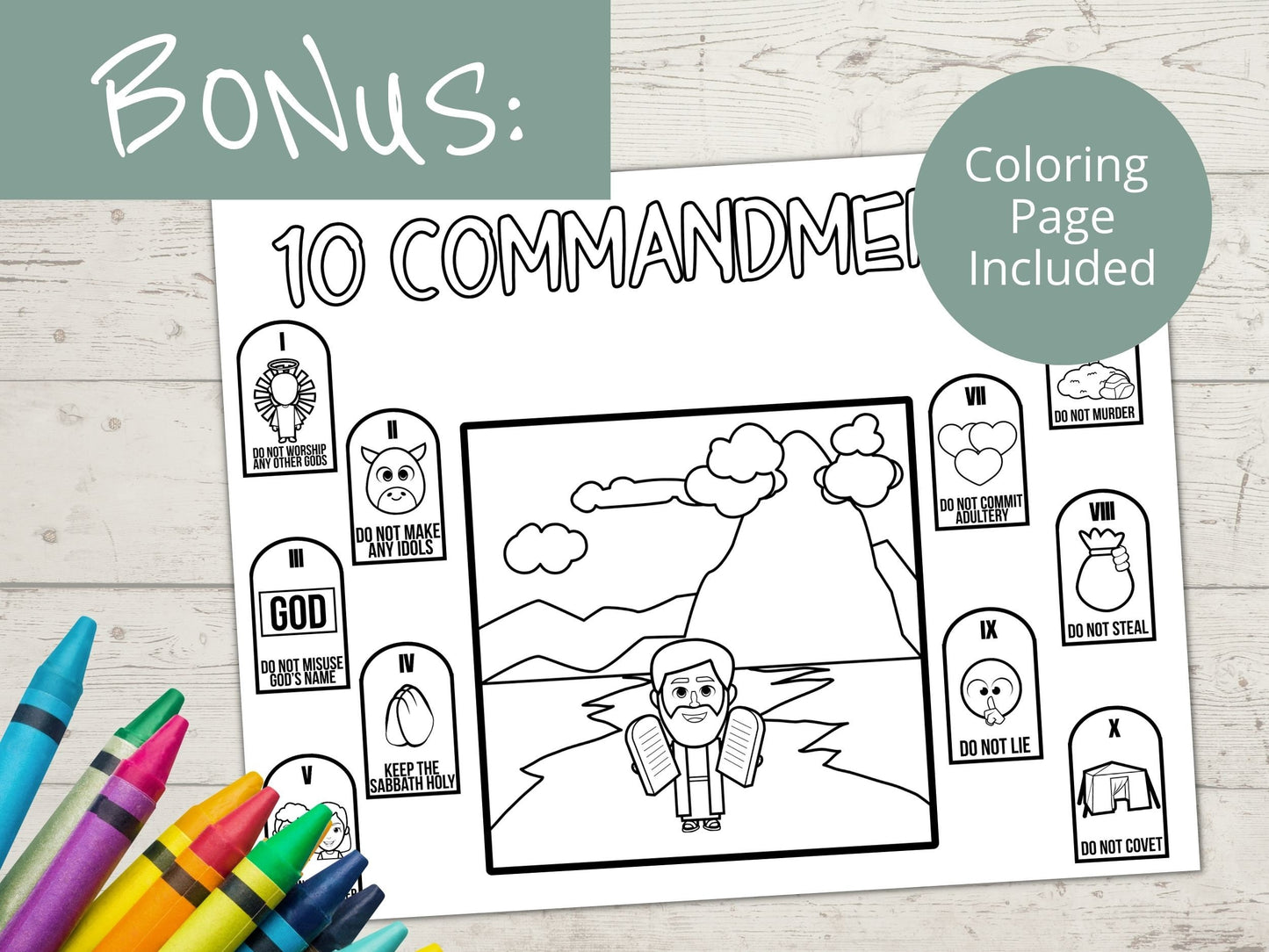 10 Commandments Printable Activity Page