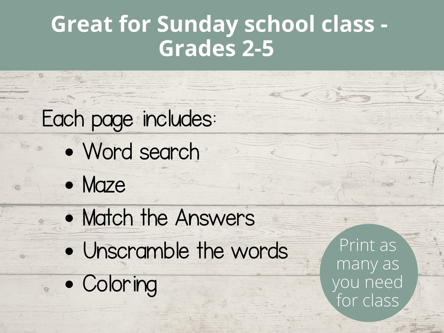 Days of Creation Printable Activity Page