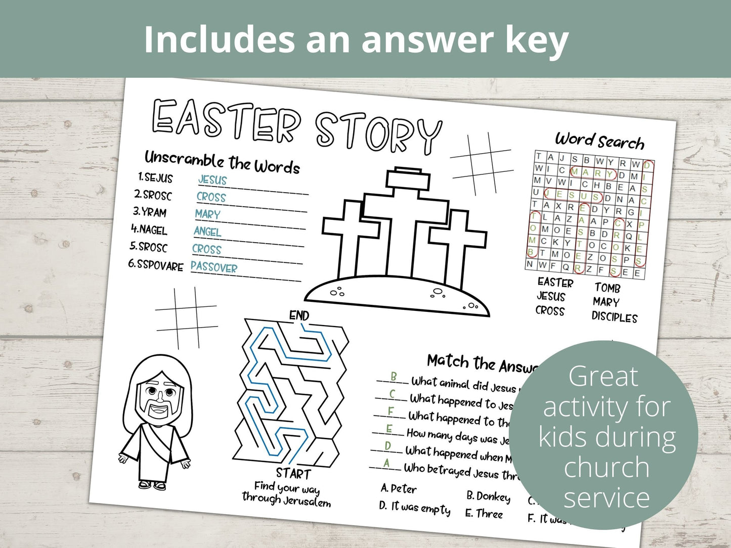 Easter Story Printable Activity Page