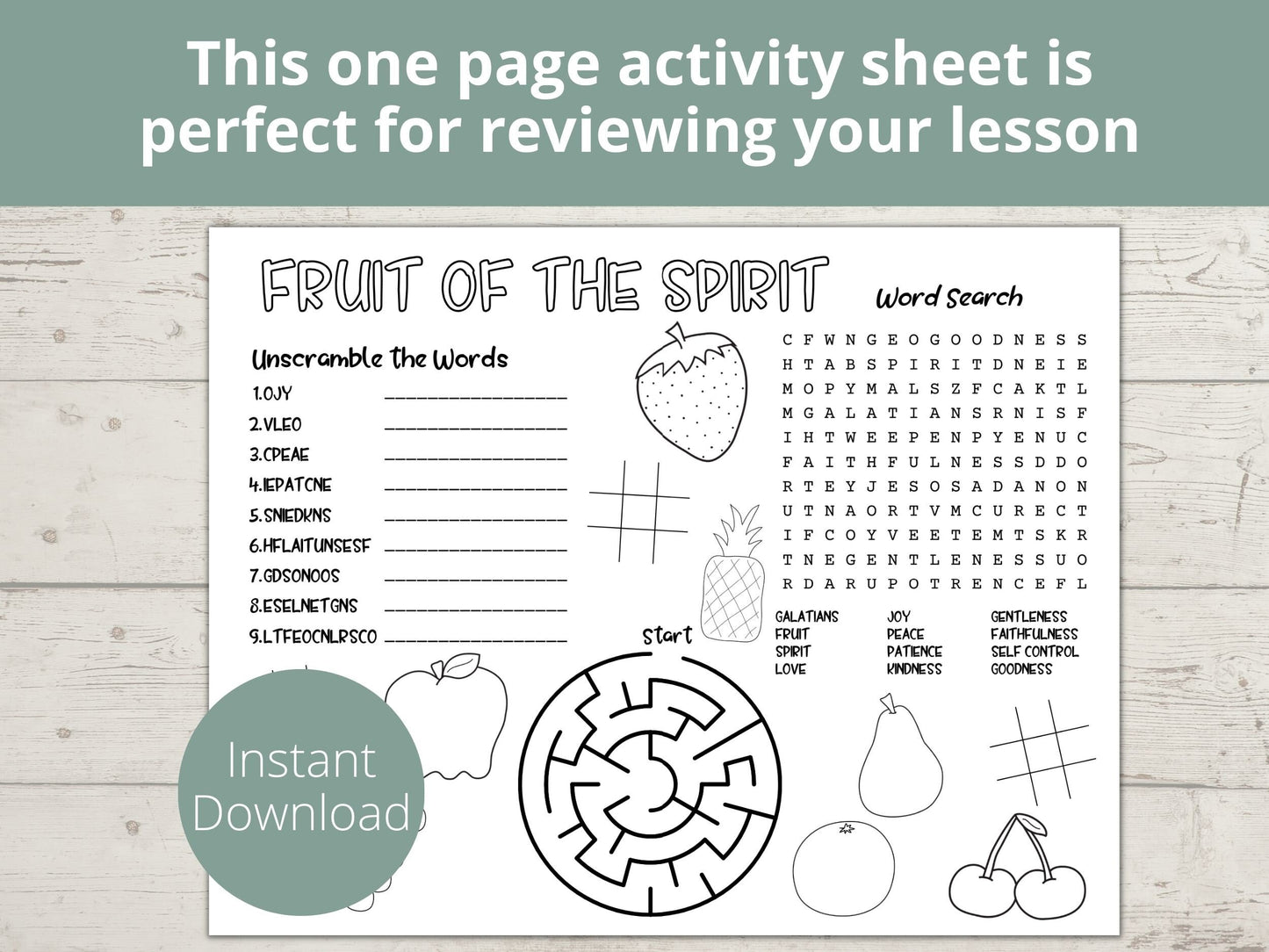 Fruit of the Spirit Activity Page