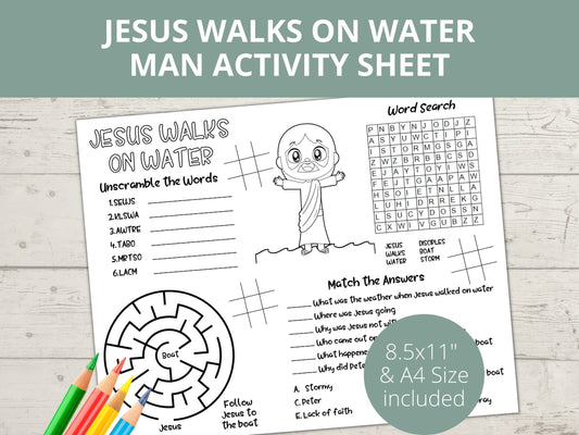 Jesus Walks on Water Printable Activity Page