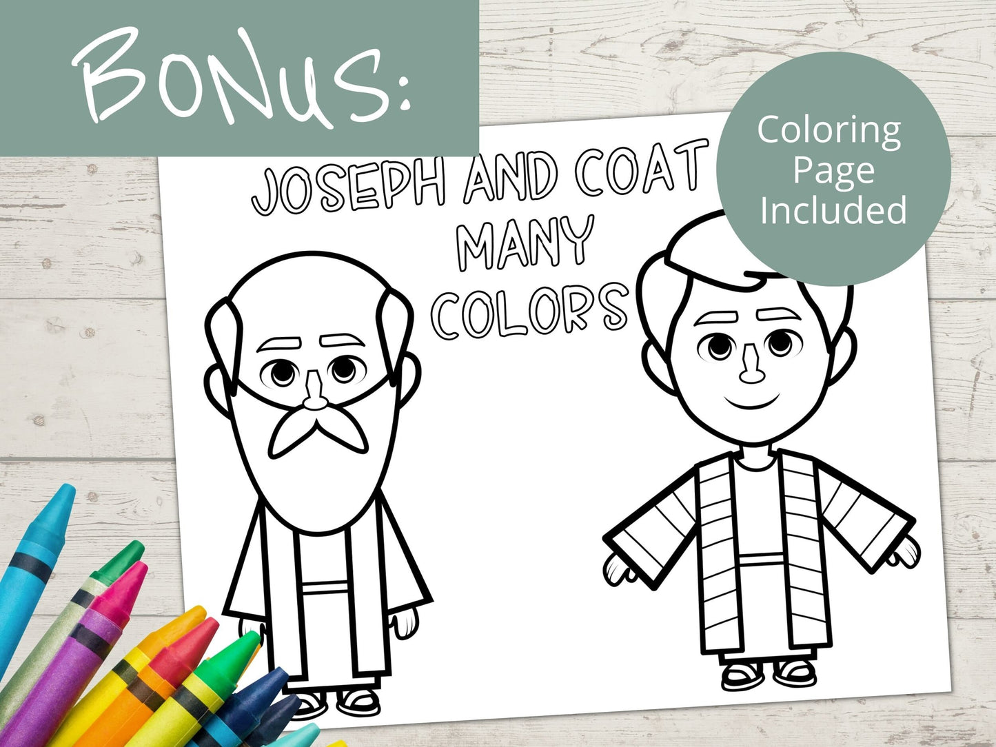 Joseph and the Coat Many Colors Printable Activity Page