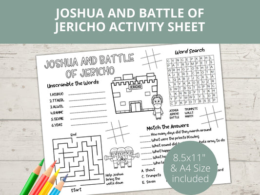 Joshua and Battle of Jericho Printable Activity Page