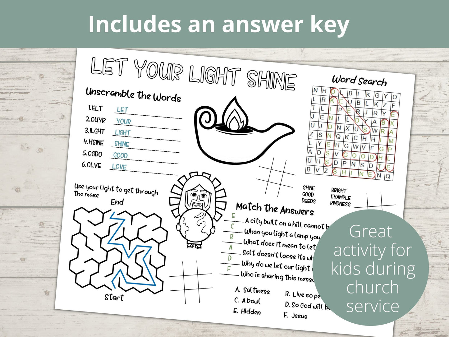 Let Your Light Shine Activity Page