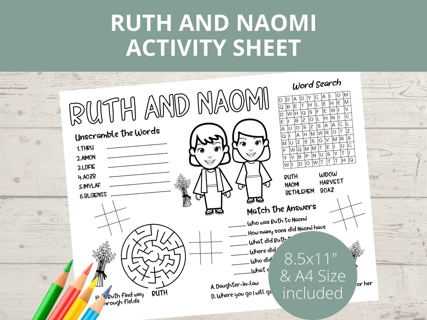 Ruth and Naomi Printable Activity Page