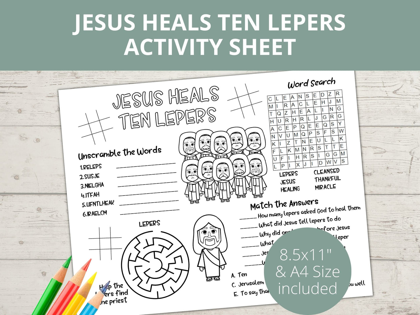 Jesus Heals the Ten Lepers Printable Activity Page